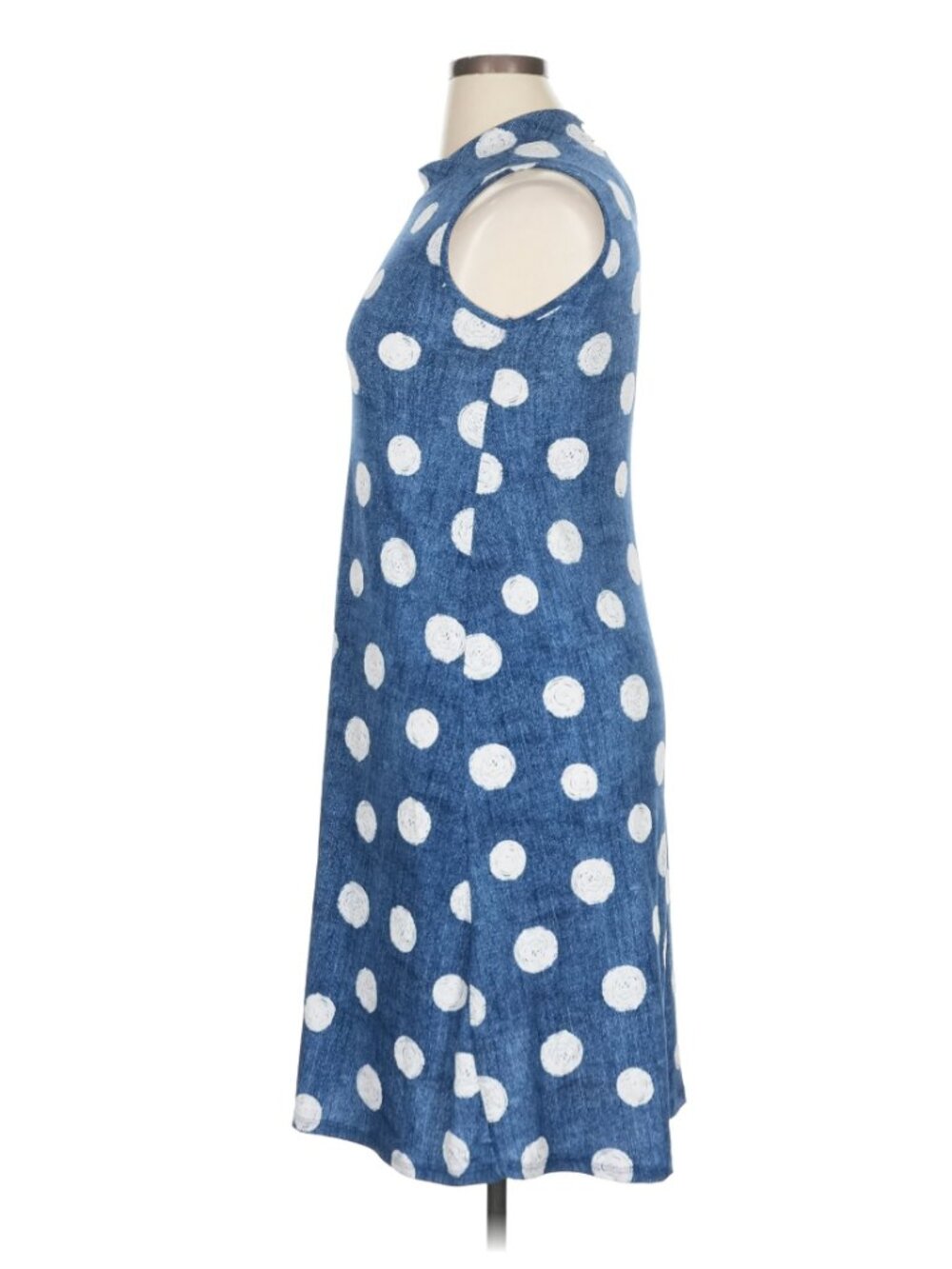 Cato Est. 1946 Royal Blue/White A-Line ,Polka Dot Dress - Size 14/16W - Picture 7 of 10